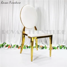 골드 스테인레스 스틸 라운드 백 파티 웨딩 의자