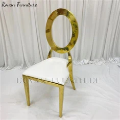 골드 덮개를 씌운 O 백 다이닝 체어