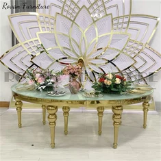 스테인레스 스틸 골드 사문석 키드 테이블