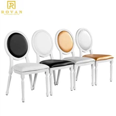 결혼식 덮개를 씌운 이동식 등받이 금속 루이 의자